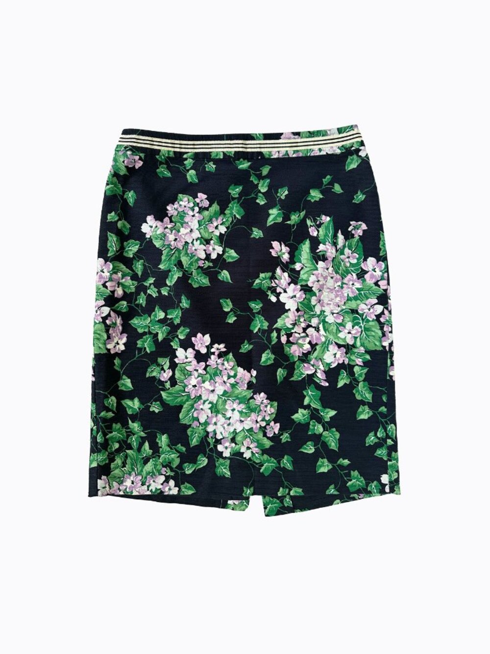 Talbots Oprah Collection Skirt 4P Navy Floral Ivy Cotton Pencil Whimsigoth Chic